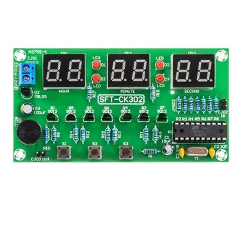 51 микроконтроллер AT89C2051 многофункциональный набор электронных часов с шестизначным цифровым дисплеем, сделай САМ, свободные 6-значные часы
